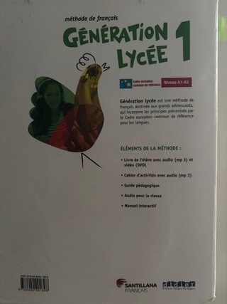 GENERATION LYCEE A1/A2 ELEVE+CD+DVD