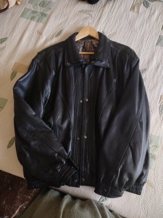 Cazadora de cuero para caballero