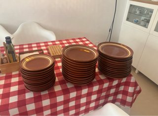 Juego de 37 Platos Terracota Artesanales