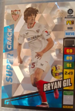 Cromo Bryan Gil Sevilla FC Adrenalyn XL 2021-22