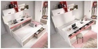 CAMA CON ESCRITORIO Y CAJONES RMBO