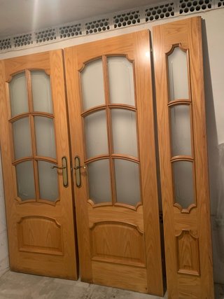 Puertas de madera con cristal