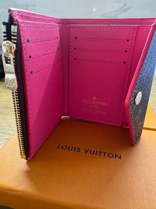 Monedero Tarjetero Louis Vuitton Marrón Rosa