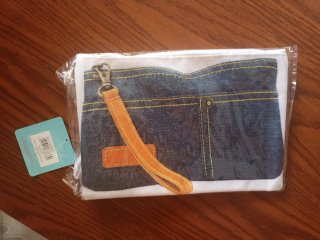 Pochette Beach Trend blu/bianca.