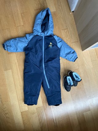 Buzo Nieve Bebé 9-12 Meses Azul y botas T 20