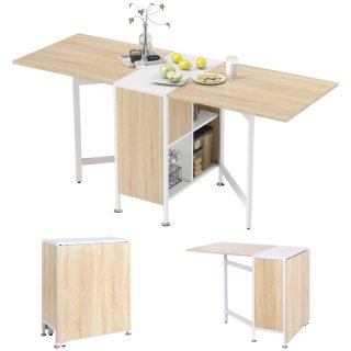 Mesa comedor plegable madera y metal