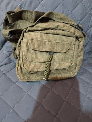 Bolso bandolera de pana verde