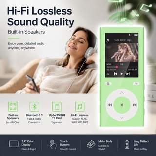 Lettore MP3 RE Bluetooth 5.3 Verde