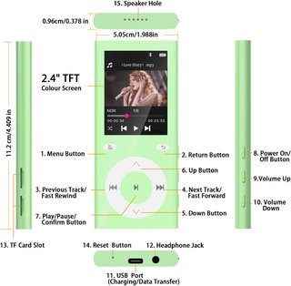 Lettore MP3 RE Bluetooth 5.3 Verde