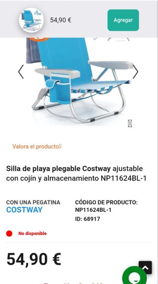 Costway Silla de playa plegable con bolsillo