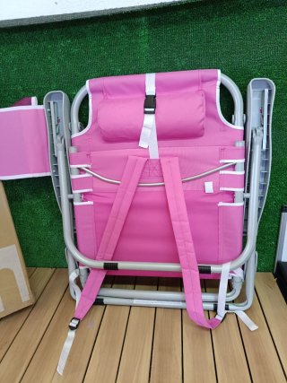 Costway Silla de playa plegable con bolsillo
