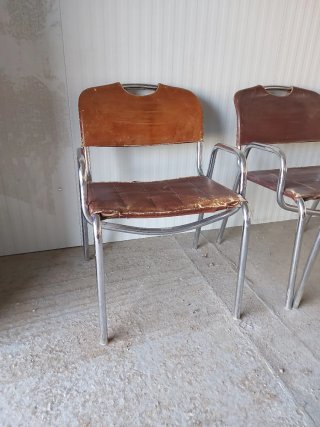 Sillas Diseño Italiano Piel y Metal