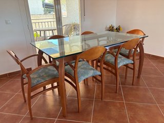 Mesa Comedor Cristal y Cerezo