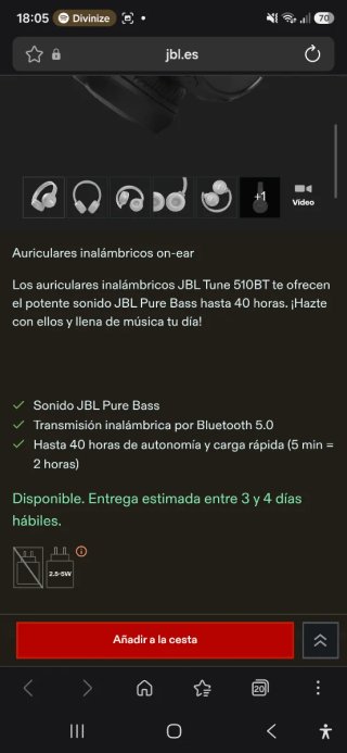 Auriculares JBL TUNE 510BT Negros
