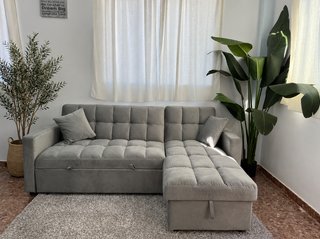 OFERTON! Nuevo sofa cama gris con arcon!!