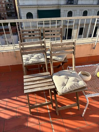 Pack 4 Sillas Madera Terraza a Restaurar