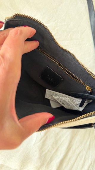 Bolso Bandolera Beige y Negro ZARA