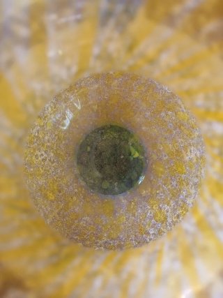 Vaso Murano Vetro Blu Giallo