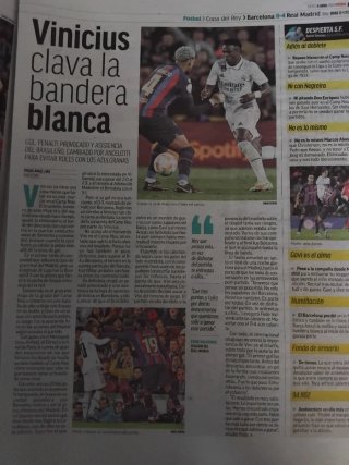 Periódico Barça vs Real Madrid Copa 23/24