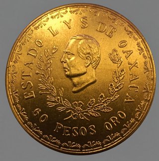 Moneda de Oro 60 Pesos Oaxaca
