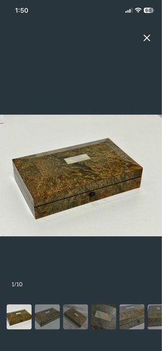 Caja Joyero Siglo XIX Raíz madera y Madre Perla