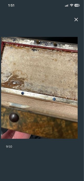 Caja Joyero Siglo XIX Raíz madera y Madre Perla