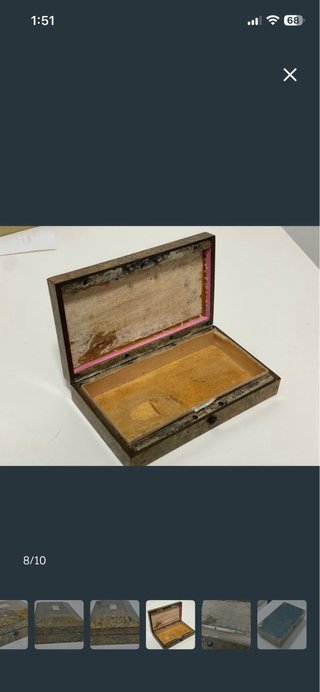 Caja Joyero Siglo XIX Raíz madera y Madre Perla