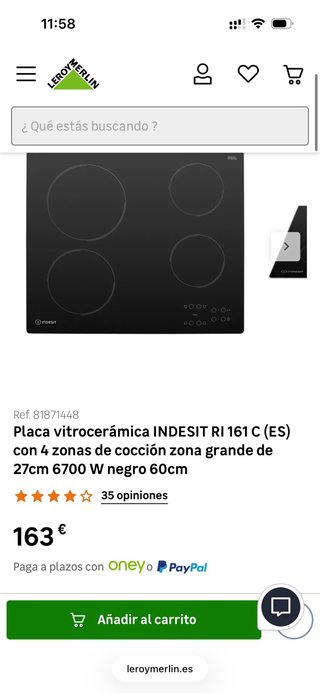 Vitrocerámica Indesit 4 fuegos
