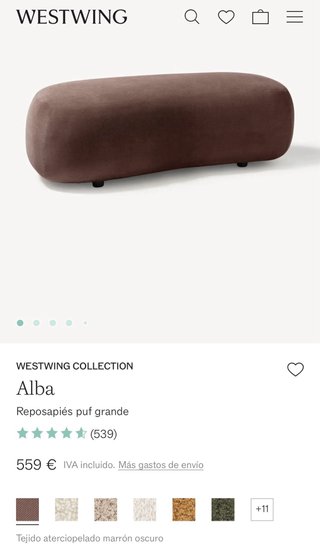 Sofá y reposapiés Alba Westwing Marrón Chocolate