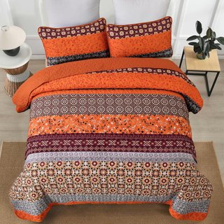 Wongs Bedding - Juego de edredón boho,