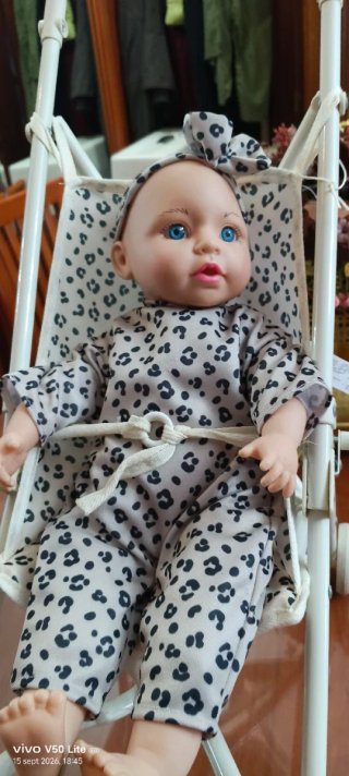 Muñeca con carrito y accesorios