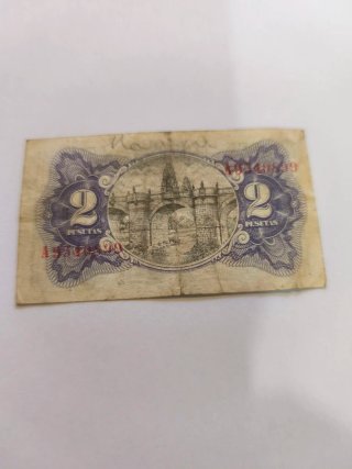 Billete 2 Pesetas República Española 1938