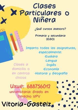 Clases particulares o Niñera