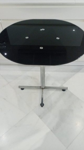 Mesa alta estilo bar cristal negro