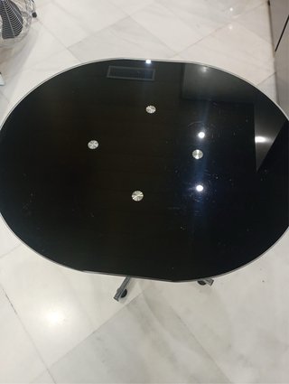 Mesa alta estilo bar cristal negro