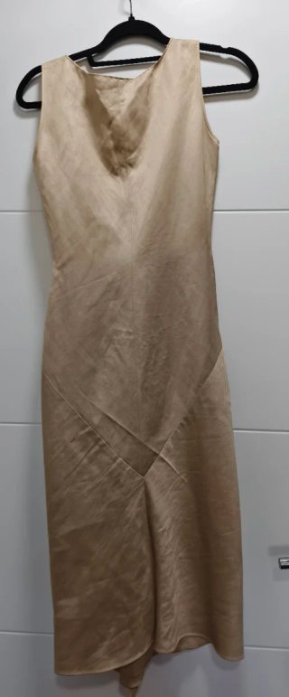 Vestido Carolina Herrera Beige/Oro