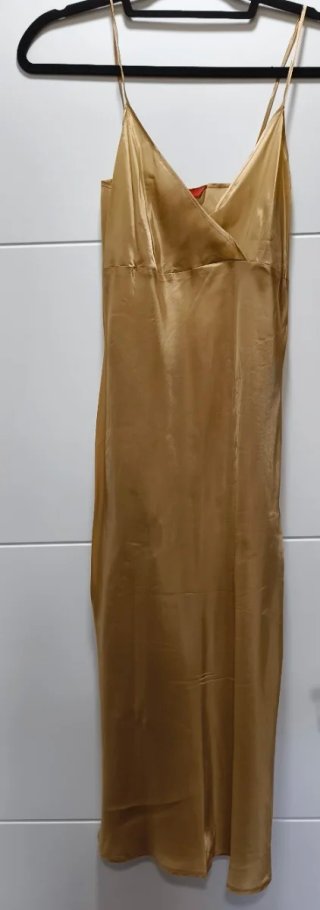 Vestido Carolina Herrera Beige/Oro