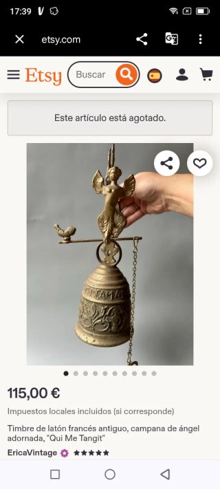 Campana antigua de bronce
