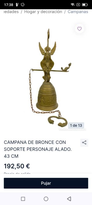 Campana antigua de bronce