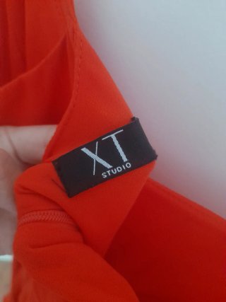Vestido fiesta largo coral rojizo