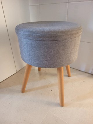 Taburete redondo tela y madera