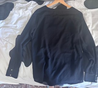 Blusa Zara Woman Negra Talla M Botones Dorados