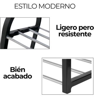 Zapatera de tubo metálica y plástica