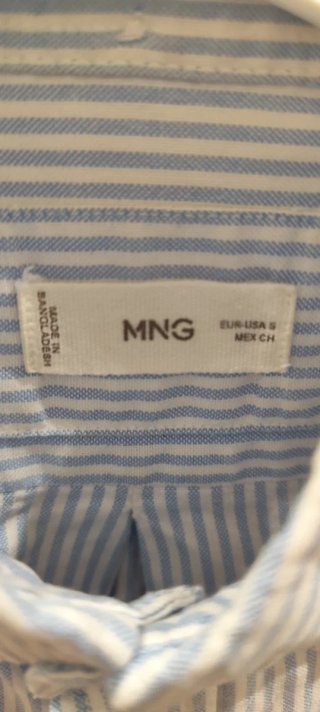 Camisa Mango Teens niño rayas azules