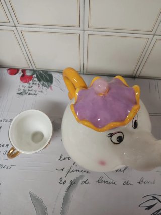 Sra Potts y Chip Bella y Bestia Cerámica