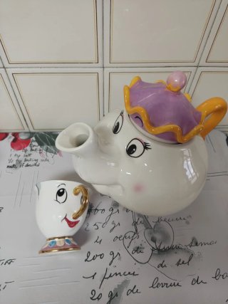 Sra Potts y Chip Bella y Bestia Cerámica