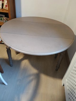 Mesa de cocina plegable redonda madera maciza