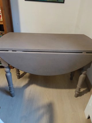 Mesa de cocina plegable redonda madera maciza