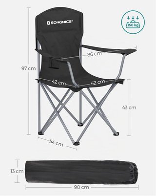 Silla plegable camping SONGMICS funda