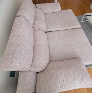 Sofá 3 plazas extraíble beige/gris